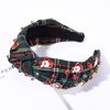 Christmas Headband for Women Red Green Rhinestone Crystal Jeweled Knotted Christmas Headband Accessories Winter Christmas Holiday Party Favors Gifts