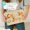 Personalized Wooden Name Puzzle for Kids, Handmade in USA by Bloom Owl, Upper and Lowercase, Custom Baby Gifts for Boys and Girls, Easter or First Birthday, Montessori Toys for Toddlers 1-3
