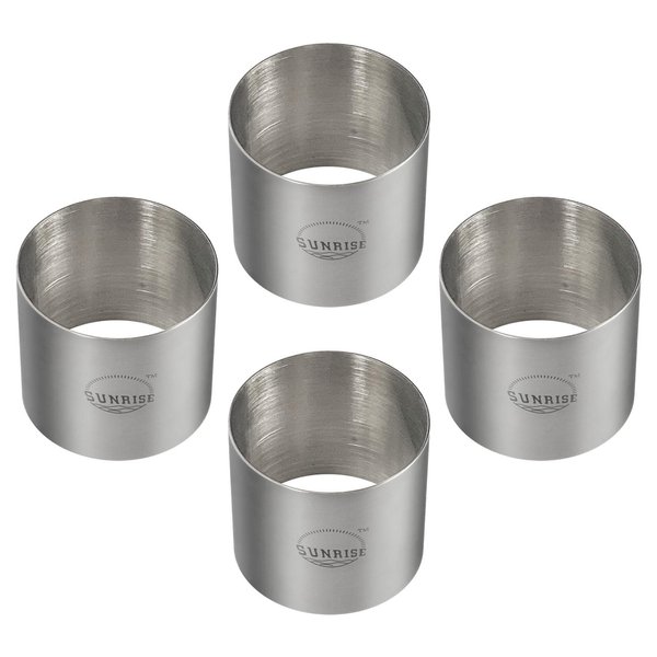 Sunrise Kitchen Supply (Pack of 4) Plating Forms Stainless Steel Ring Mold Sets 3" X 2.75" (3" x 2.75")