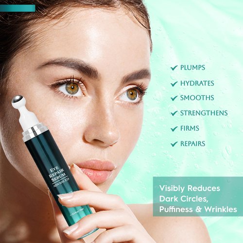 Under Eye Cream for Dark Circles and Puffiness, Eye Serum with Caffeine, Retinol, Peptides & Hyaluronic Acid.