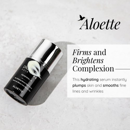 Aloette Retinol Serum for Face - Hydrating Vitamin C Face Serum with Niacinamide Hydrates, Plumps & Brightens Skin - Night Facial Serum Skincare for Fine Lines & Uneven Skin Tone, 0.54 Oz