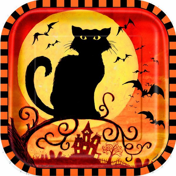 7" Spooky Hollow Halloween Dessert Plates, 10ct