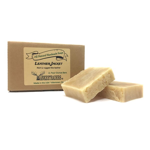 YANKEETRADERS, Leather Jacket, Goats Milk Soap - All Natural Handmade Soaps for Men, 2 Pack