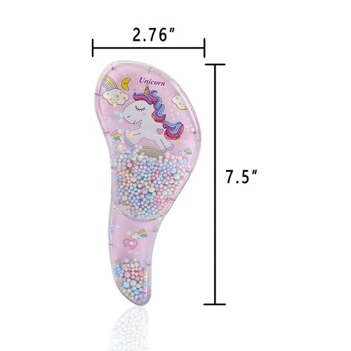 Detangling Brush for Adults & Kids Hair- Detangler Brush for Natural,Curly,Straight,Hair, Little Girl Accessories, Teenager Gifts with cute design(Pink)