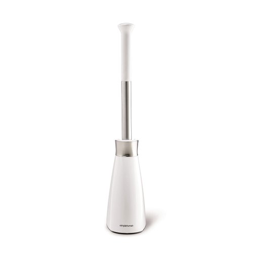 simplehuman BT1094 Replacement Toilet Brush Head, Easy Screw On, Stiff Outer Bristles, White Plastic
