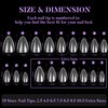 Short Almond Nail Tips 504Pcs, Jofay Fashion Pre-shaped & Etched Acrylic Fake Nails, 19 Sizes Matte Full Cover Clear Nails Gel Nail Tips False Nails, Press on Nails for Nail Extensions DIY Salon
