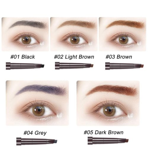 AddFavor Eyebrow Pencil Waterproof Eyebrow Definer Pencil with Brush for Women Makeup, Brown Brow Pencil, 5 Count