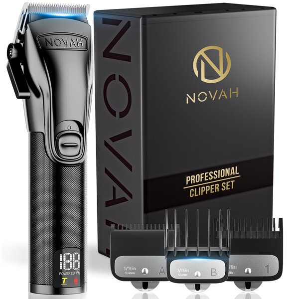 Novah¬Æ Professional Hair Clippers for Men, Professional Barber Clippers, Mens Cordless Hair Clippers for Barbers Haircut Kit Fade, Maquina de Cortar Cabello