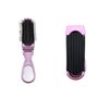 Compact Folding Hair Brush With Mirror Pocket Size Travel Car For Purse Bag massaging Bristles
