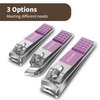 WONSIM Nail Clippers Set 4 PCS, Ultra Sharp Sturdy Stainless Steel Fingernail & Toenail Clippers, Fingernail Clipper Nail Cutter for Men and Women Purple