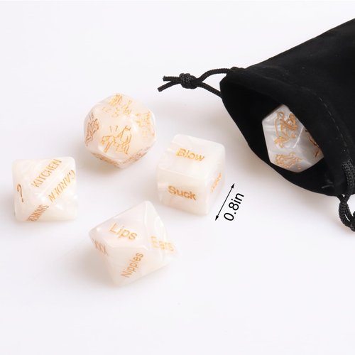 Tnstk Date Night Dice, Funny Couple Dice Game, Portable Couple Dice Kit for Adults Women Men Husband Girlfriend Boyfriend (White)