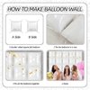 25PCS White Square Foil Balloons Wall Backdrop, Reusable DIY Mylar Double Side Balloons Garland Tunnel Arch Kit for Anniversary Bachelorette Game Engagement Wedding Party Decor