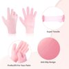 MoyRetty Silicone Moisturizing Gloves 2 Pairs, Flexible & Durable, Ideal for Dry Hands, Home Spa Experience - Pink & Beige