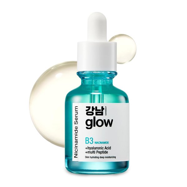GANGNAM glow Niacinamide B3 Serum 1.01 fl oz - Vitamin B3 & Multi Peptide Serum for Face I Glutathione Serum for Uneven Skin Tone I Pore Minimizer I Hydrating Serum for Face I Korean Skin Care