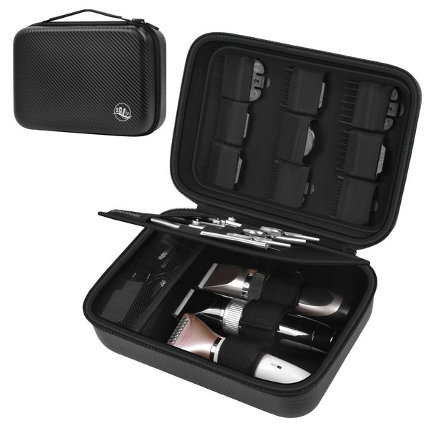 Boobowl Barber Accessories Bag for Clippers and Supplies, Mens Hair Trimmers Box, Portable Clipper Storage Holder Organizer for Hair Cutting, Guard Grooming Kit and Barbers Supplies (Bag Only)