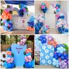 136pcs Purple and Blue Balloon Arch Garland kit, Blue and Light Purple Balloons with Palm Leaves Flowers for Theme Birthday Decorations Baby Shower Hawaii Tropical Party Decorations