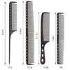 CGBARBER 4 Types Aluminum Hair Combs for Cutting Stainless Steel Hair Tail Metal Comb (Black)
