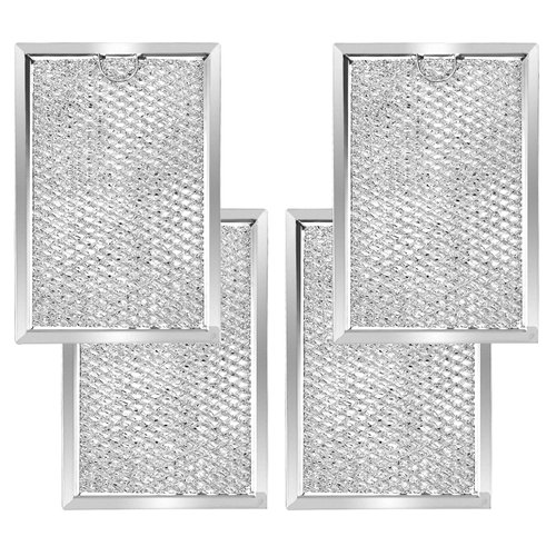 WB06X10309 Microwave Grease Filters Compatible with G.E Microwave Oven Replace Filters WB06X10654 WB06X10359-5 in X 7-5/8 in X 3/32 in （4 PACK）