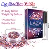 Laza Independence Day Body Glitter, 2 Jars Red Blue White Chunky Sequins with Glue Women Eyeshadow 4th of July Face Paint Festival Rave Outfit Hair Accessories Party Costumes – Independence Parade