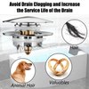 Anlige Universal Tub Stopper Bathtub Drain, Pop Up Bathtub Drain Plug and Cover, Replaces Bath Tub Lift and Turn, Tip-Toe and Trip Lever, Easy to Install and Clean, All Brass Plating Process