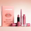 LANGMANNI 3 in 1 Matte Velvet Lipstick Set-Lip Liner,Lip Gloss and Lipstick Combo,Perfect for Natural Lip Contour,Waterproof And Longlasting Effect Lip Makeup,Unique Festival Gift (#02+04+06)