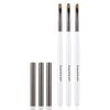 INENK White Nail Art Clean Up Brushes for Cleaning Polish Mistakes on the Cuticles, Acetone Resistant Nail Brush, Fingernail Cleaning Brushes for Nail Art and Designs (Round&flat&Bevel)