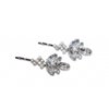 Lux Accessories Clear Flower Bridal Pave Faux Pearl Hair Clip Bobby Pin (2pc)