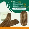 Easyouth Tape in Extensions Real Human Hair Balayage Tape in Hair Extensions Dark Brown Fading to Strawberry Blonde Remy Tape on Human Hair Extensions Seamless 18Inch 40g 20pcs