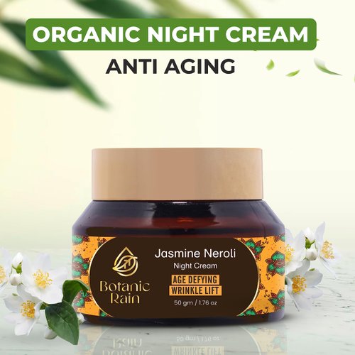 Botanic Rain Organic Night Cream For Women Anti Aging With Jasmine Neroli, Natural Night Moisturizer, Night Cream For Face, Ayurveda Products Suitable For All Skin Type