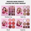Narsen 4-Layer Book-Style Foldable Makeup Palette Set | Portable & Long-Lasting | Contour Blush Highlight Eyeshadow, Professional 43 Shades, Suitable for Multiple Skin Tones & Makeup Looks, Gift Idea