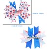 2PCS Independence Day Hair Bows Clips Patriotic Star Hairpin with Heart Grosgrain Ribbon Bowknot Boutique Alligator Hair Clips 4th of July Headwear Accessories for Kids Girls Women(Style A)