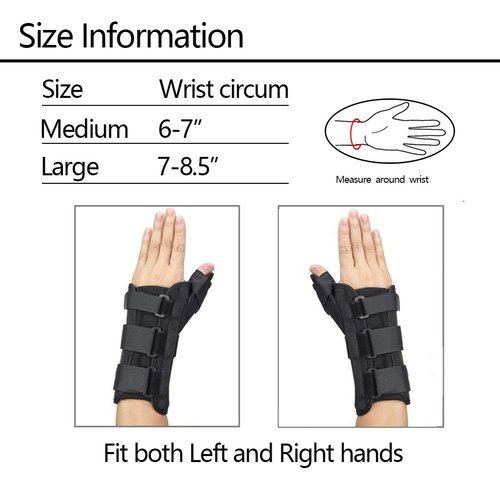 Wrist Brace with Thumb Spica Splint, Wrist splint & Thumb Splint Brace and Stabilizer, Relieve and Treat for De Quervain's Tenosynovitis, Arthritis, Sprains, Carpal Tunnel Pain, Tendonitis (Right,S)