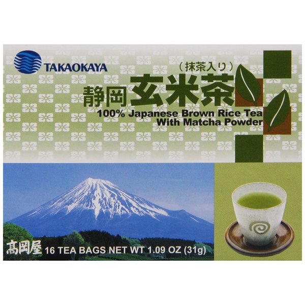 Takaokaya Tea, Genmai-Cha Tea, 16-Count Tea Bags, Pack of 12