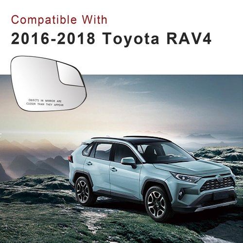 Passenger Side Mirror Glass Replacement Heated Compatible with Toyota RAV4 2016 2017 2018 Mirror - Mirror For Toyota RAV4 Mirrors Side Mirrors for Toyota RAV4 Passenger Mirror With Rear Holder
