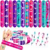 48PCS Gymnastics Party Favors 24PCS Tattoos 24PCS Slap Bracelets Wristbands Themed Birthdays Party Supplies Decorations Decor Pattern Girls Boys Gifts School Classroom Prize Carnival Christmas Reward