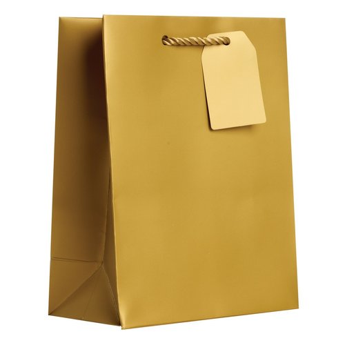 JILLSON & ROBERTS 6-Count Medium 8" x 10" x 4" All-Occasion Gift Bags Available in 20 Solid Colors, Gold Matte