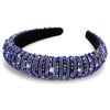 Wecoe Navy Blue Headband Fashion Rhinestone Headband Women Padded Headband Fancy Bling Diamond Sparkle Crystal Beaded Headband Cute Hair Band Holiday Hair Accessories For Women Girls Day Gifts