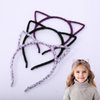 IJF 3PCS Furry Cat Ears Headband Black Cat Ears Hair Hoops Cat Women Ears Hairband for Cosplay Costume Accessories-006