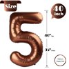 Dark Brown 5 Balloon, Coffee Brown Number Balloons 40 Inch, Chocolate Brown 5th Birthday Balloon Decorations, Dark Brown Party Supplies, 5 Number Balloons, Number 5 Balloon