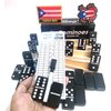 Puerto Rico Dominoes Adult Size Solid Black Puerto Rican Double six Domino Set - Full Game with Reusable Score Pad and Wooden Racks - Perfect for Family Fun!
