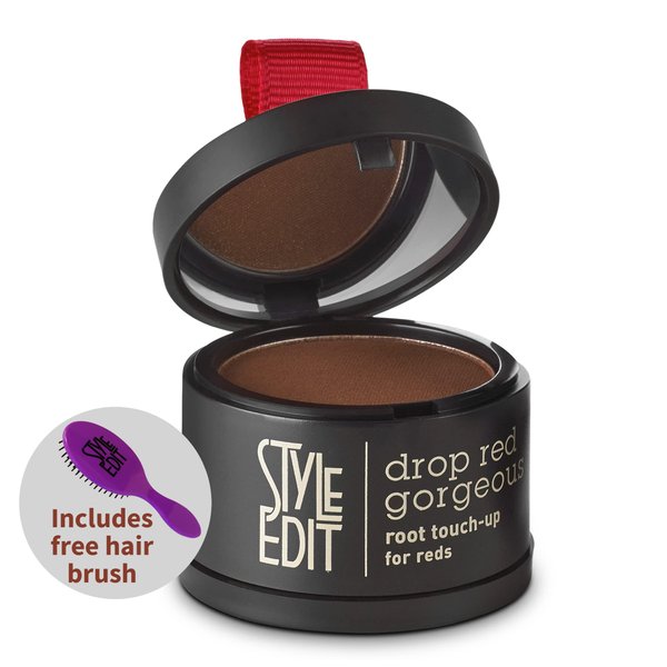Red Root Touch Up Powder by Style Edit | Root Cover Up Hair Color for Gray Hair Coverage | Root Concealer for Dark Red Hair | Mineral Infused Hairline Powder | Free Brush Included – Mini Hair Brush