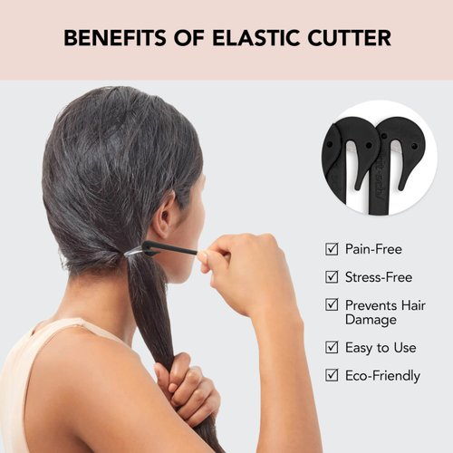 Kitsch 3pcs Elastic Hair Tie Cutter Tool - Elastic Rubber Band Cutter for Hair Ties Removal | Hair Elastic Cutter for Kids Hair | Hair Elastic Band Cutter & Ponytail Cutter Tool for Toddler