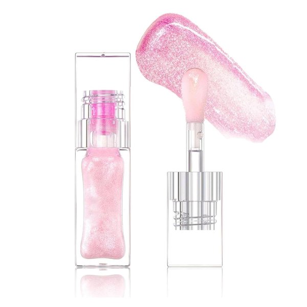 Reepic Cosmer Color Changing Lip Glow Oil, Magic Pink Glitter Moisturizing Plumping Lip Oil, Warm Color Change Lip Gloss, Long Lasting Nourishing Lip Glow Oil Non-sticky