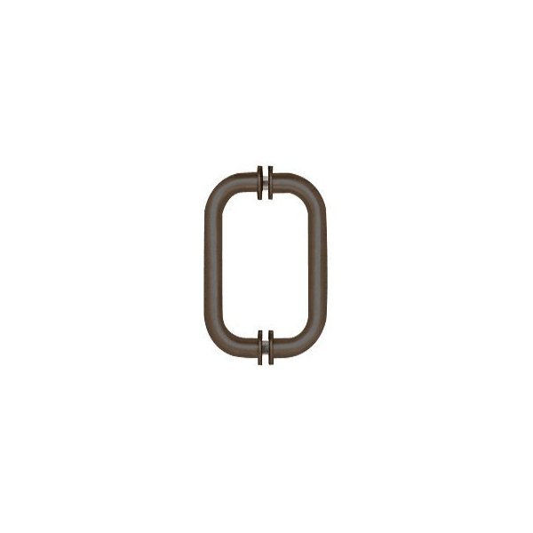 CRL Oil Rubbed Bronze 8" Back-To-Back Solid Brass 3/4" Diameter Pull Handles with Metal Washers