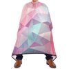 Barber Cape Salon Cape Hairdressing Apron Haircutting Waterproof Geometry Pink for Adults Men Clients with designs Adjustable Neck Closure