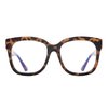 JIM HALO Oversized Blue Light Glasses for Women Square Chunky Bluelight Computer Glasses Reduce Eye Strain Tortoise
