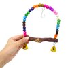 HONBAY Wooden Bird Swing Perch Parrot Hanging Toy for Small Sized Birds