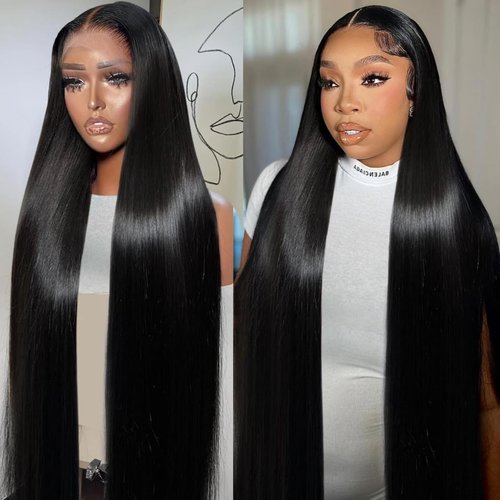 250% Density HD Lace Front Wigs Human Hair 28 inch 13x4 Straight Lace Front Wigs Human Hair pre plucked Bleached Knots Transparent Lace Frontal Wig for Women (250% Density Straight Wigs, 28inch)