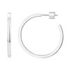 PAVOI 14K White Gold Plated Thin Square Edge Open Hoop Earrings for Women | Leightweight 30MM Diameter Hoops