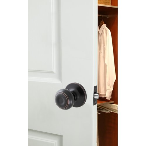 Honeywell Safes & Door Locks - Classic Passage Door Knob Interior - Ideal for Closets, Hallways & Non-Locking Bedroom Door Knobs with Easy Installation - ‎5.25"L x 2.75"W - Oil Rubbed Bronze - 8101403